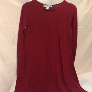 Long sleeve maroon dress